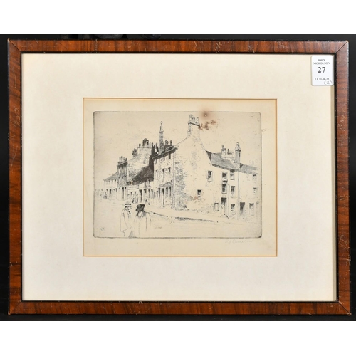 27 - David Young Cameron (1865-1945) Scottish, 'Corner of Rottenrow and Taylor Street, Glasgow', etching,... 