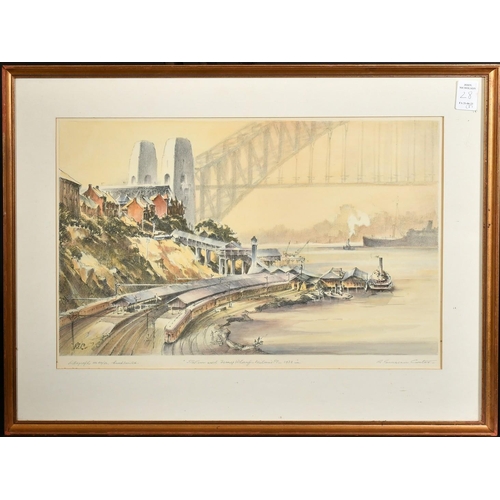 28 - Robert Emerson Curtis (1898-1996) British/Australian, a set of four lithographs of Sydney Harbour Br... 