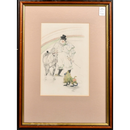 29 - After Toulouse-Lautrec, three colour lithographs of circus scenes, each with blindstamp, each around... 