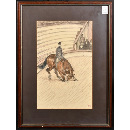 29 - After Toulouse-Lautrec, three colour lithographs of circus scenes, each with blindstamp, each around... 