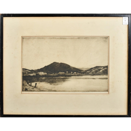 4 - John George Mathieson (Early 20th Century), an etching of a Loch scene, signed in pencil, 9