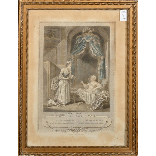 5 - Bartolozzi after Barbieri, an engraving of a praying family, plate size 11