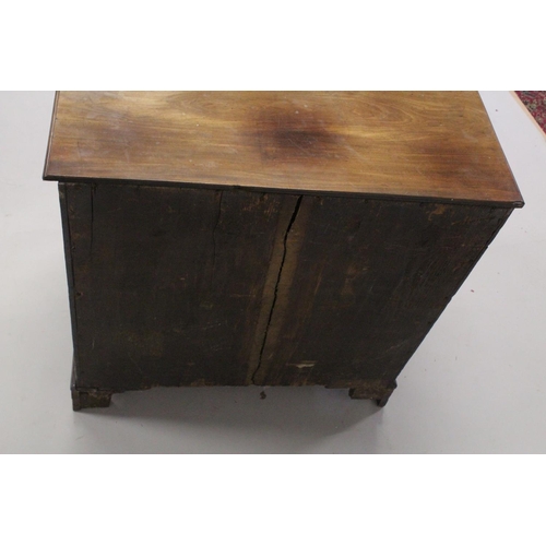 1014 - A GOOD GEORGE III MAHOGANY KNEEHOLE DESK with plain top, three small drawers either side of the knee... 