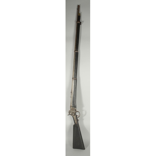 1337 - A SHARP'S TYPE SLANT BREECHED PERCUSSION RIFLE. 57