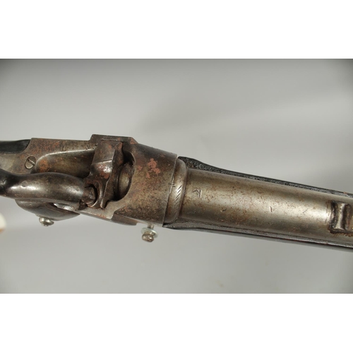 1337 - A SHARP'S TYPE SLANT BREECHED PERCUSSION RIFLE. 57