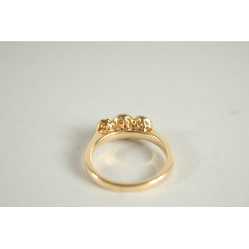 1657 - A FINE 18 CARAT YELLOW GOLD, NATURAL YELLOW DIAMOND AND DIAMOND RING.