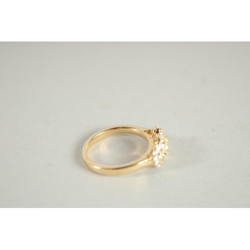 1657 - A FINE 18 CARAT YELLOW GOLD, NATURAL YELLOW DIAMOND AND DIAMOND RING.