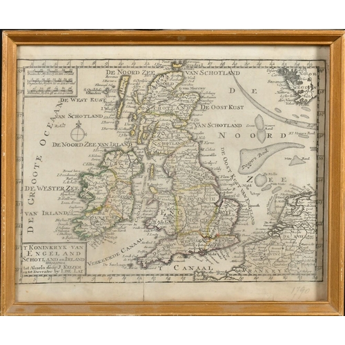 119 - An 18th Century hand-coloured map of 'Glocester & Monmouth', engraved forJ. Harrison, 15