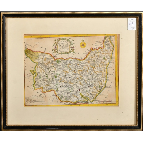 119 - An 18th Century hand-coloured map of 'Glocester & Monmouth', engraved forJ. Harrison, 15