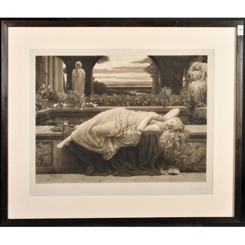 129 - John Douglas Miller after Frederick Leighton, 'Summer Slumber', mezzotint engraving, signed in penci... 