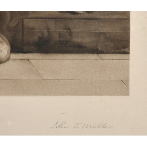 129 - John Douglas Miller after Frederick Leighton, 'Summer Slumber', mezzotint engraving, signed in penci... 