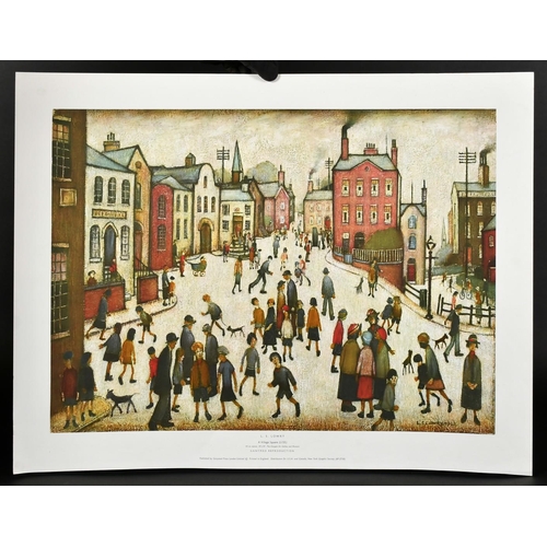 After L.S. Lowry, a colour print published by Ganymed, 'A village ...