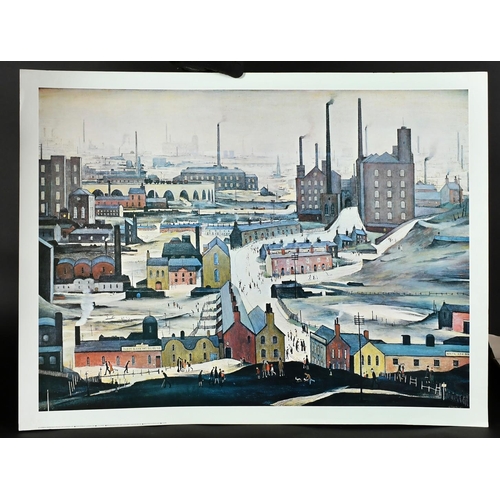 139 - After L.S. Lowry, a colour print published by Ganymed, 'A village Square', 17.75