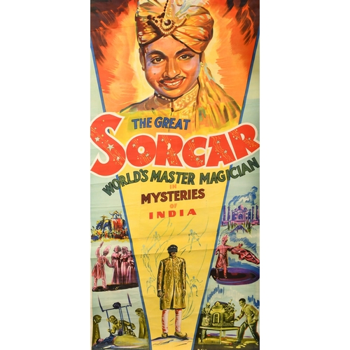 145 - A large lithographic poster showing the Great Sorcar, printed by Aspy Litho Works Madras, 87