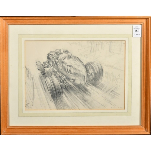 150 - Edward George Wilkes (b.1914), 'Shelsley', a hill climbing car, pencil, signed, 7