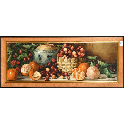 153 - Arthur Dudley / Giovanni Barbaro (1864-1915), a still life study of fruit and other objects includin... 