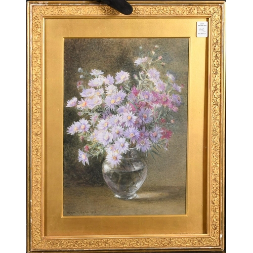 160 - Grace Hastie (1855-1930), a pair of watercolour paintings of still lifes of flowers, both signed and... 