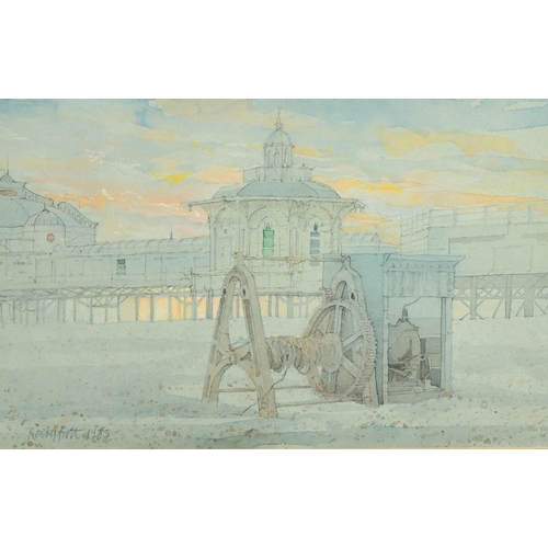 164 - Denis Roxby Bott (b. 1948), a view of Brighton pier, signed and dated 1983, watercolour, 8