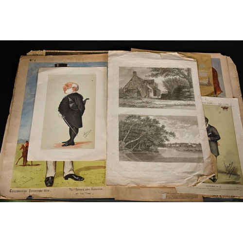 185 - A folio of Oxford men, three watercolours Great Guns of Oxford, two watercolours, Celebrated Sportin... 