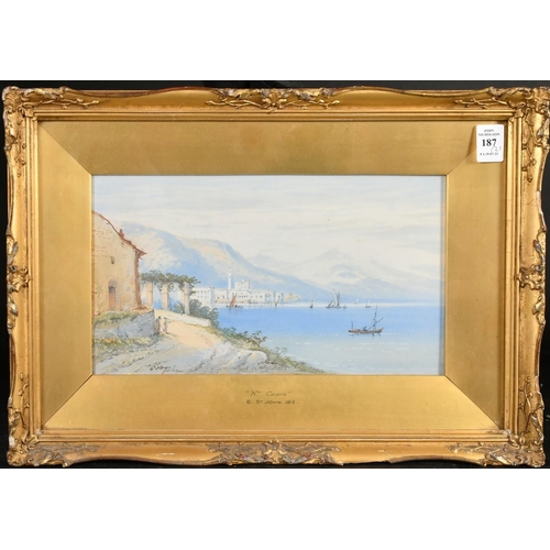 187 - Edwin St. John, Circa 1912, 'The Bay of Naples', and 'Near Capri', a pair of watercolours, both sign... 