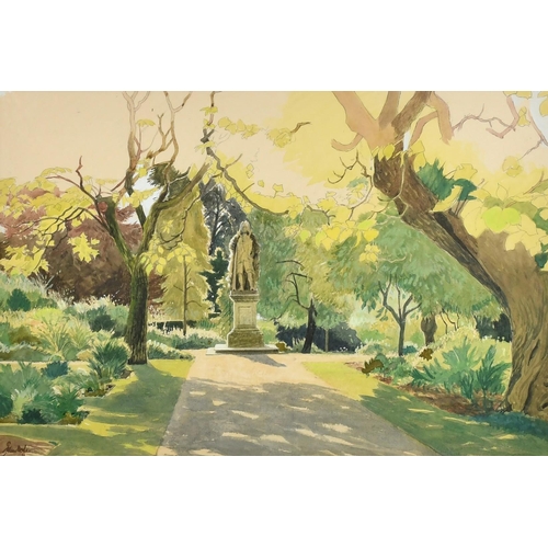 196 - John Doyle (b.1928) 'The Chelsea Physic Garden', watercolour, signed, The Catto Gallery trade label ... 