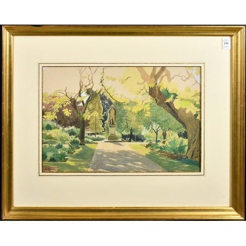 196 - John Doyle (b.1928) 'The Chelsea Physic Garden', watercolour, signed, The Catto Gallery trade label ... 