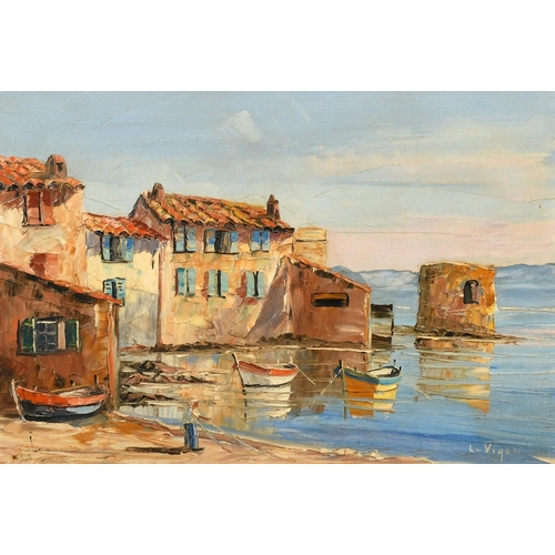 20 - L. Vigon, French School, scene of a bay near St. Tropez, oil on canvas, signed and inscribedverso, 1... 