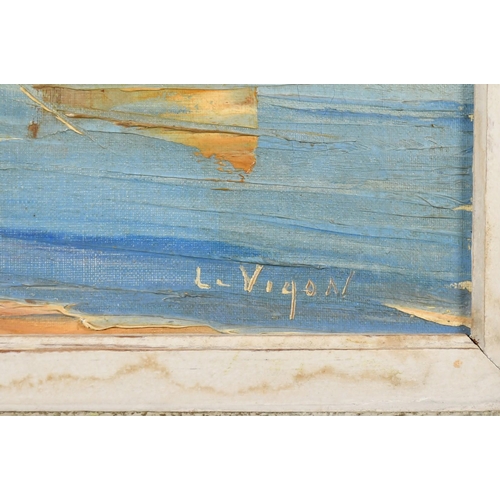 20 - L. Vigon, French School, scene of a bay near St. Tropez, oil on canvas, signed and inscribedverso, 1... 