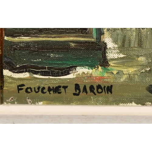 21 - Fouchet Baroin, French School, a view of French street, oil on canvas, signed, 21.75