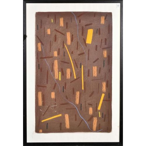 210 - Andrew Southall (b. 1947), Untitled abstract in brown and yellow, mixed media, signed and dated '88 ... 