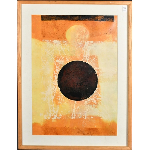 215 - Alison Milner-Gulland (20th Century), 'Eclipse 1', oil on paper, mixed media, label verso, 26.75