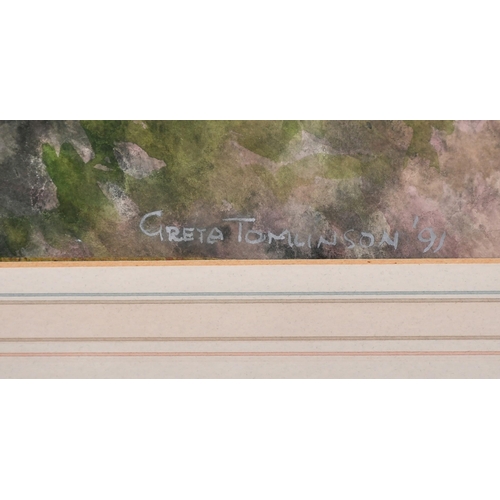 223 - Greta Tomlinson (1927-2021), 'Cassina Rosa Roma', watercolour, signed and dated 1991, 22