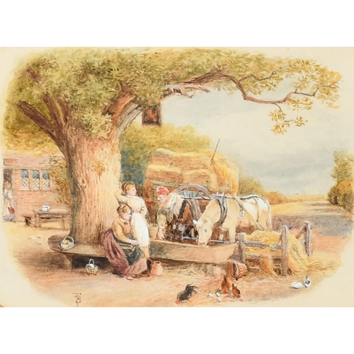 226 - Myles Birket Foster (1825-1899), a pair of watercolour scenes featuring figures and horses, watercol... 