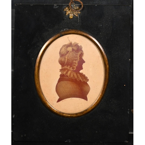 229 - Edward Ward Foster, Circa 1820, a pair of silhouettes of a lady and gentleman, gilt heightened, each... 