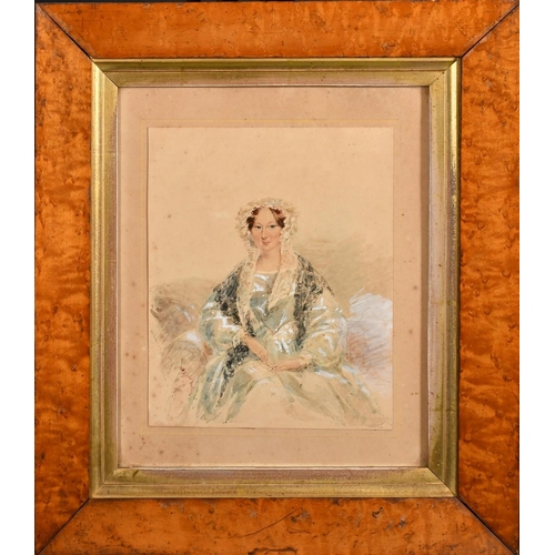 248 - English School (19th Century) Portrait of a seated lady, thought to be Georgina Beauchamp, watercolo... 