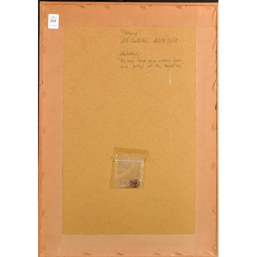 253 - D.A. Chatterton 'Foolscap', a surrealist composition, gouache, initialled, signed and inscribed vers... 