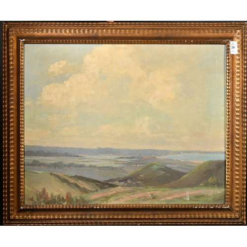 341 - Charles Frederick Dening (1876-1953) British, 'Poole from Studland', oil on canvas, signed, 16