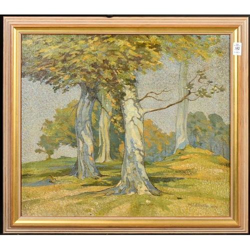 352 - W. J. Beedle (20th Century) A forest scene, oil on canvas, signed and dated 1922, 17.75