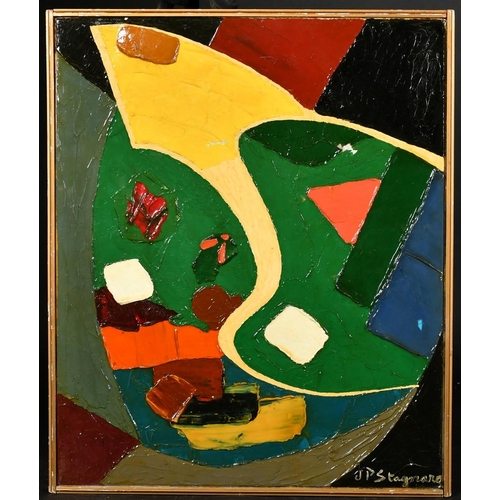 37 - Jean Pierre Stagnaro (circa 1968), an abstract composition, oil on canvas, signed, inscribed verso, ... 