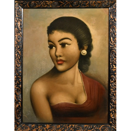 390 - Circle of J.H. Lynch, Portrait of an Asian beauty, oil on canvas laid on board, 18