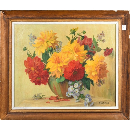 4 - Maurice Schwab (20th Century) French, a still life of mixed flowers, oil on canvas, signed, 19.75