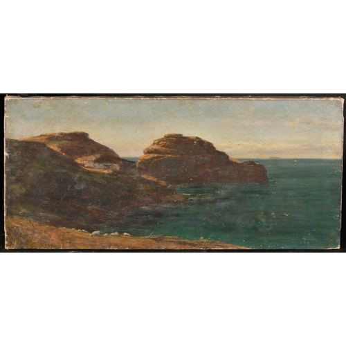 421 - Late 19th Century School, a west country coastal scene, oil on canvas, indistinctly signed, 16