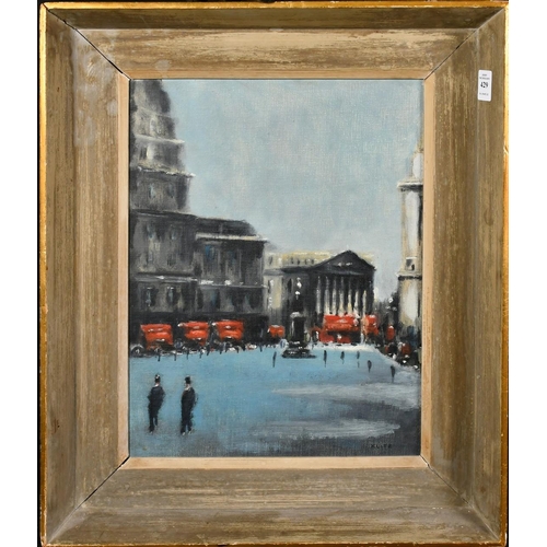 429 - Anthony Robert Klitz (1917-2000), figures in Piccadilly, oil on canvas, signed, 16