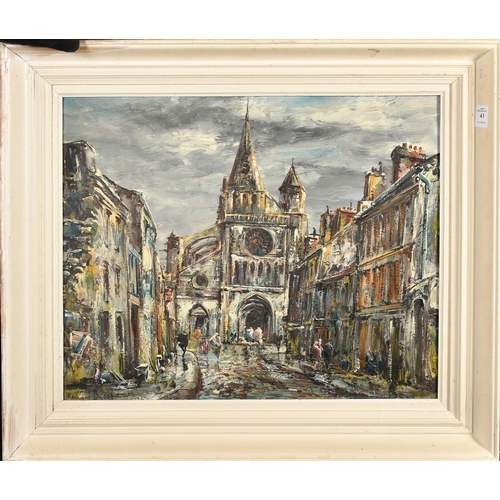 43 - Raymond Besse (1899-1969) French, a view of Brie-Comte-Robert, oil on canvas, signed, 18