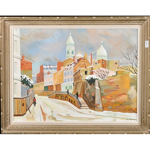 50 - Charles Salomon (20th Century), a view towards Montmartre, gouache, signed, 18