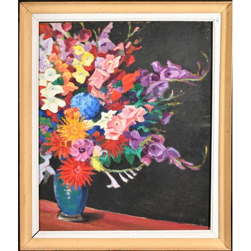 56 - 20th Century Continental School, a vibrant still life, oil on board, 28.5