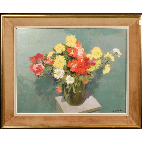 6 - Rene George Santill (20th Century) French, a still life of mixed flowers, oil on canvas, signed, 21.... 