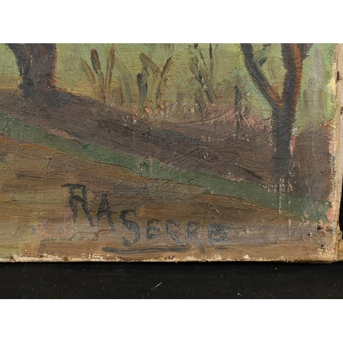 64 - R. A. Serre, French School, Early 20th Century, a view of a cathedral through trees, oil on canvas, ... 