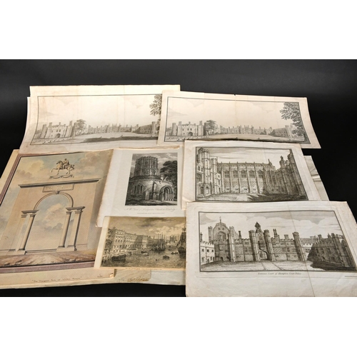 96 - A group of 19th Century and earlier prints relating to buildings and town plans.