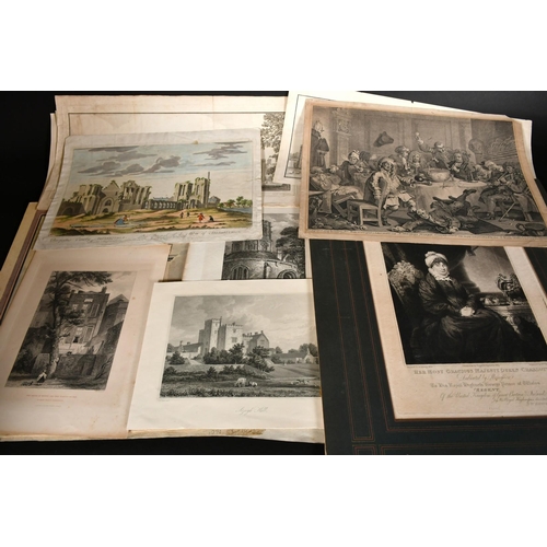 96 - A group of 19th Century and earlier prints relating to buildings and town plans.